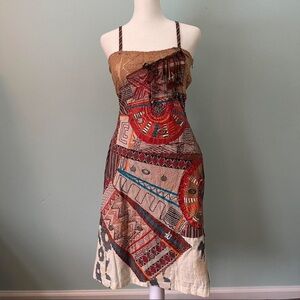 Save The Queen PatchWork Embroidered Multicolor Dress